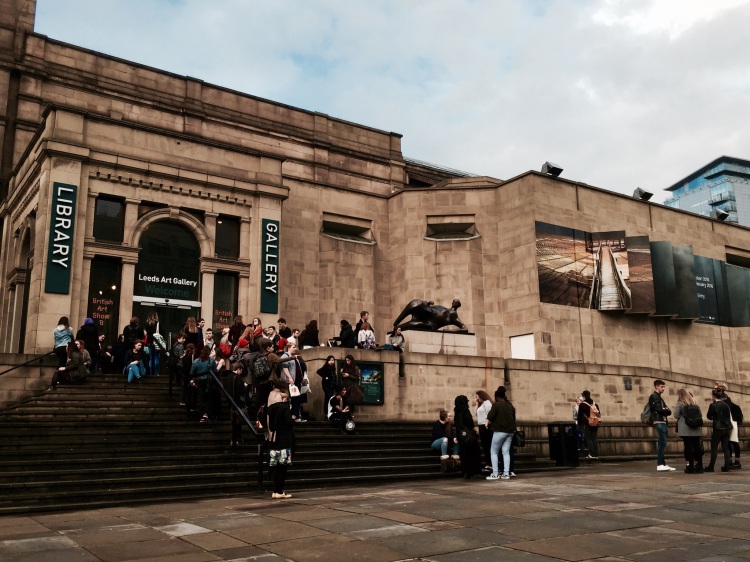 Arts students await Ryan Gander and Lydia Yee in conversion at Leeds Art Gallery